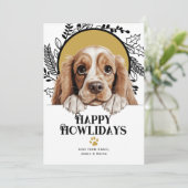 Happy Howlidays Amerikaanse Cocker Spaniel Kerstmi Feestdagenkaart (Staand voorkant)