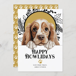 Happy Howlidays Amerikaanse Cocker Spaniel Kerstmi Feestdagenkaart