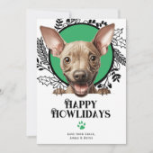 Happy Howlidays Amerikaanse haarloze hond Kerstmis Feestdagenkaart (Voorkant)