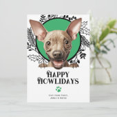 Happy Howlidays Amerikaanse haarloze hond Kerstmis Feestdagenkaart (Staand voorkant)