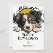 Happy Howlidays Amerikaanse Herder Hond Kerstmis Feestdagenkaart (Voorkant)