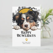 Happy Howlidays Amerikaanse Herder Hond Kerstmis Feestdagenkaart (Staand voorkant)