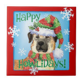 Happy Howlidays Anatolian Shepherd Ceramic Tile Tegeltje (Voorkant)
