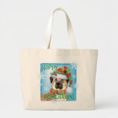 Happy Howlidays Anatolian Shepherd Grote Canvas ta Grote Tote Bag (Voorkant)