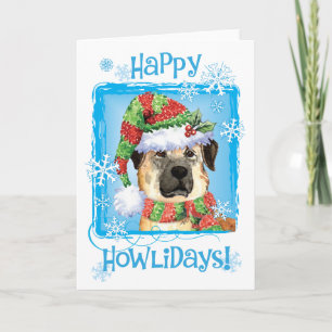 Happy Howlidays Anatolian Shepherd Holiday Card Feestdagen Kaart