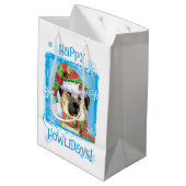 Happy Howlidays Anatolian Shepherd Medium Gift Bag Medium Cadeauzakje (Achterkant Gekanteld)