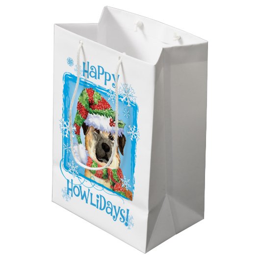 Happy Howlidays Anatolian Shepherd Medium Gift Bag Medium Cadeauzakje (Achterkant Gekanteld)