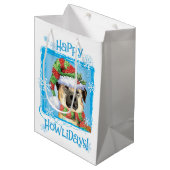 Happy Howlidays Anatolian Shepherd Medium Gift Bag Medium Cadeauzakje (Voorkant Gekanteld)