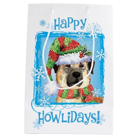 Happy Howlidays Anatolian Shepherd Medium Gift Bag Medium Cadeauzakje (Achterkant)