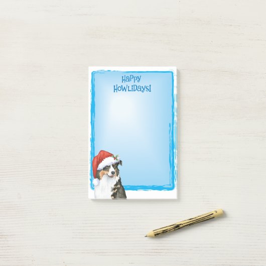 Happy Howlidays Australian Shepherd Post-it® Notes (Op bureau)