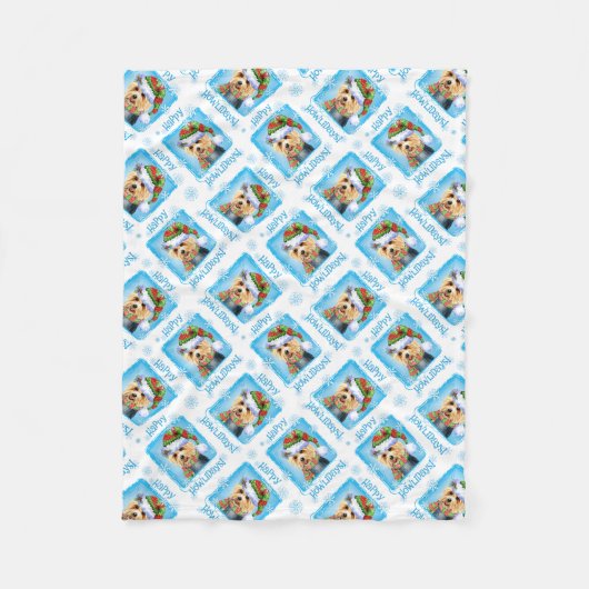 Happy Howlidays Australian Terrier Fleece Blanket Deken (Voorkant)