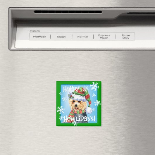 Happy Howlidays Australian Terrier Magnet (Insitu (Vaatwasser))