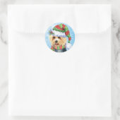 Happy Howlidays Australian Terrier Ronde Sticker (Tas)