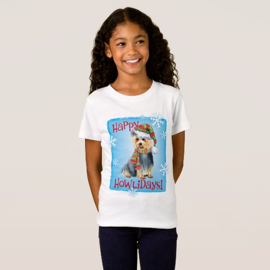 Happy Howlidays Australian Terrier T-Shirt (Voorkant volledig)