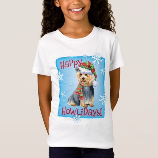 Happy Howlidays Australian Terrier T-Shirt (Voorkant)