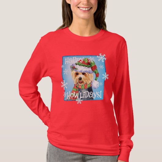Happy Howlidays Australian Terrier T-Shirt (Voorkant)