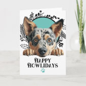 Happy Howlidays Australiër Cattle Dog Kerstmis Feestdagen Kaart (Voorkant)
