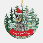 Happy Howlidays Australiër Cattle Dog Kerstmis Keramisch Ornament (Voorkant)