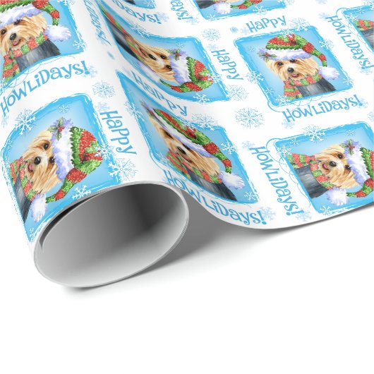 Happy Howlidays Australisch terrier Wrapping Paper Cadeaupapier (Rol Hoek)