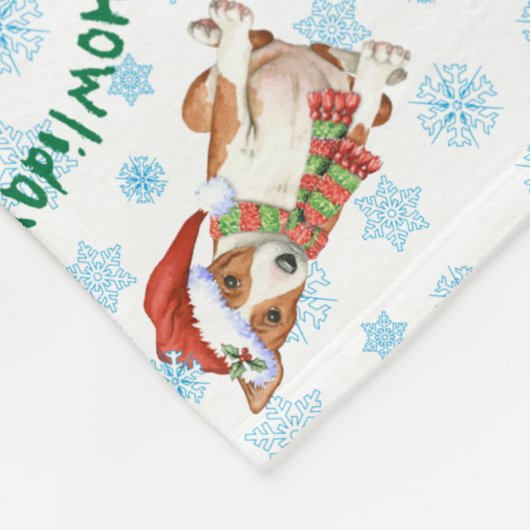 Happy Howlidays Basenji Fleece Blanket (Hoek)
