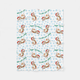 Happy Howlidays Basenji Fleece Blanket