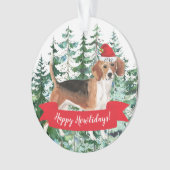 Happy Howlidays Beagle Dog Kerstmis Ornament (voorkant)