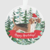 Happy Howlidays Beagle Dog Kerstmis Ornament (voorkant)