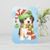 Happy Howlidays Beagle Feestdagenkaart (Staand voorkant)