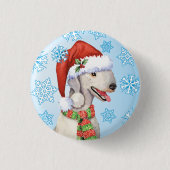 Happy Howlidays Bedlington Terrier Button (Voorkant)