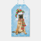 Happy Howlidays Belgische Malinois Cadeaulabel (Voorkant)