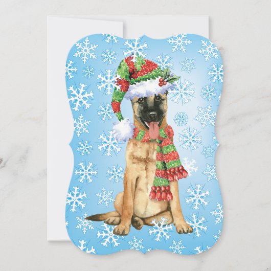 Happy Howlidays Belgische Malinois Feestdagenkaart (Voorkant)
