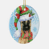 Happy Howlidays Belgische Malinois Keramisch Ornament (Rechts)