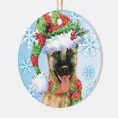 Happy Howlidays Belgische Malinois Keramisch Ornament (Links)
