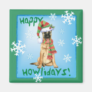 Happy Howlidays Belgische Malinois Magneet