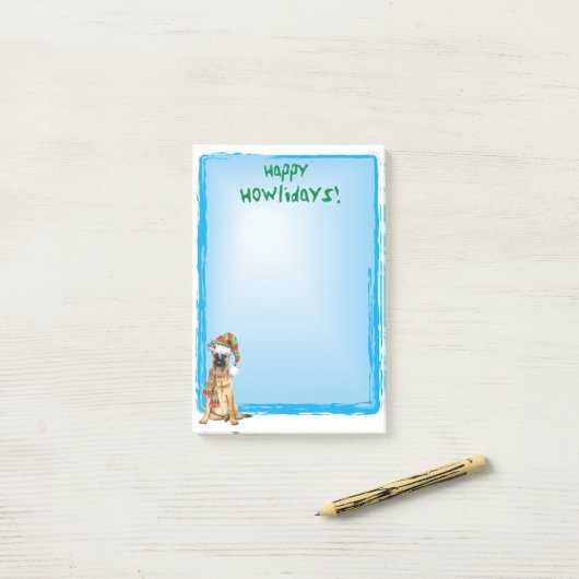 Happy Howlidays Belgische Malinois Post-it® Notes (Op bureau)