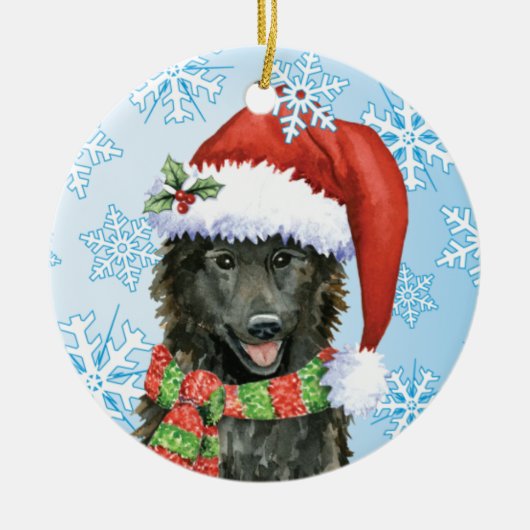 Happy Howlidays Belgische Sheepdog Keramisch Ornament (Voorkant)