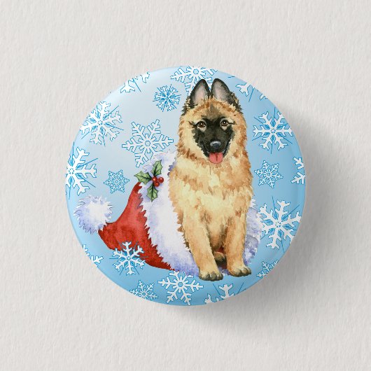 Happy Howlidays Belgische Tervuren Ronde Button 3,2 Cm (Voorkant)