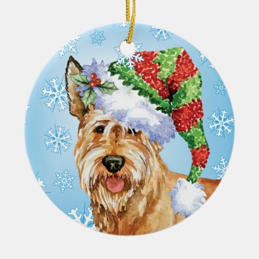 Happy Howlidays Berger Picard Keramisch Ornament (Voorkant)