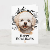 Happy Howlidays Bichon Frise Dog Kerstmis Feestdagen Kaart (Voorkant)
