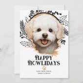 Happy Howlidays Bichon Frise Dog Kerstmis Feestdagenkaart (Voorkant)