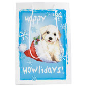 Happy Howlidays Bichon Medium Cadeauzakje (Voorkant)