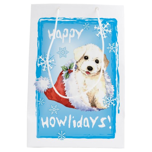 Happy Howlidays Bichon Medium Cadeauzakje (Achterkant)