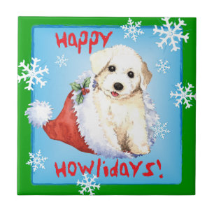 Happy Howlidays Bichon Tegeltje