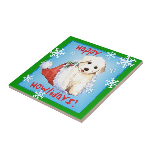 Happy Howlidays Bichon Tegeltje (Zijkant)