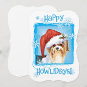 Happy Howlidays Biewer Terrier Holiday Card Feestdagenkaart (Voorkant / Achterkant)
