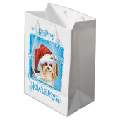 Happy Howlidays Biewer Terrier Medium Gift Bag Cadeauzakje (Achterkant Gekanteld)