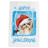 Happy Howlidays Biewer Terrier Medium Gift Bag Cadeauzakje (Achterkant)