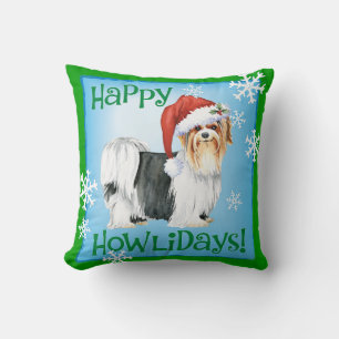 Happy Howlidays Biewer Terrier Sierkussen