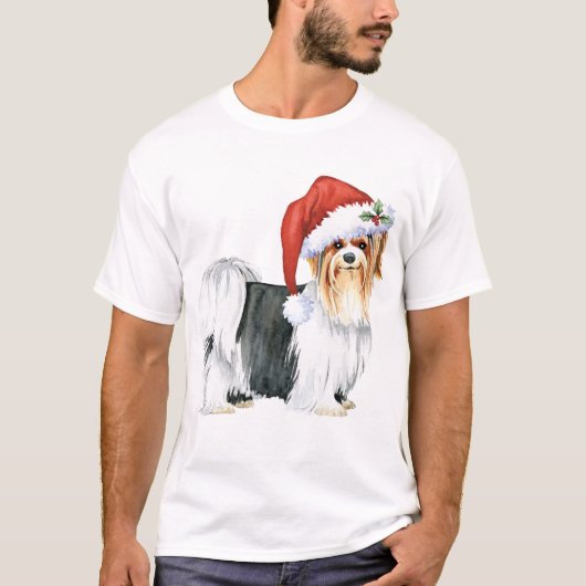 Happy Howlidays Biewer Terrier T-Shirt (Voorkant)