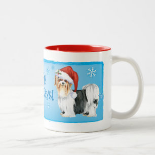 Happy Howlidays Biewer Terrier Two-Tone Coffee Mok